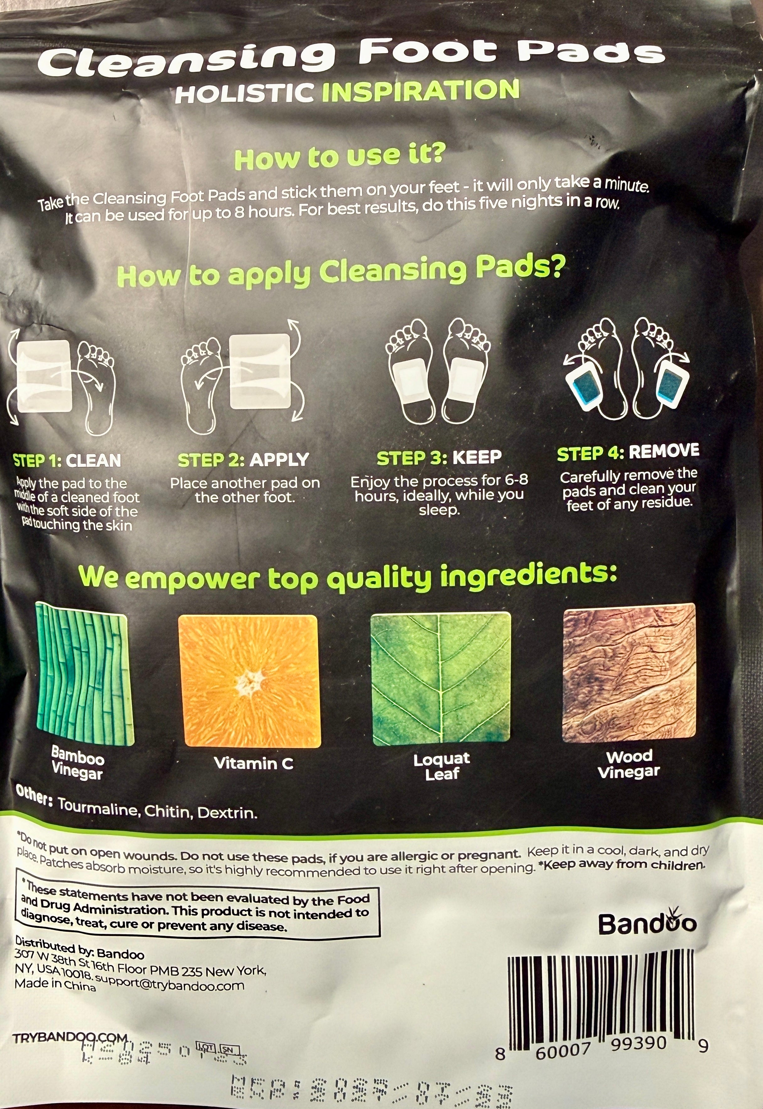 Bandoo Detox Foot Pads – 10 Natuurlijke Bamboe Voetpleisters