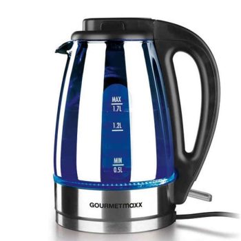 Gourmetmaxx | Waterkoker glas/chroom met LED 1.7L